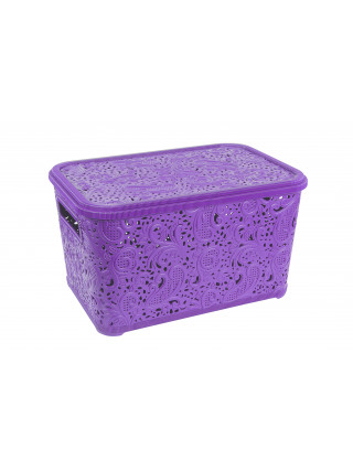 Корзина для побутових речей "Ажур" 12 л. (29,6*39,6*12,7 см.) (бузковий)