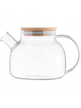 Заварник Ardesto Gemini 1000мл, боросилікатне скло, бамбук, прозорий