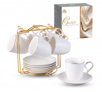 Сервіз чайний S&T "Селія" 12ел.на стійці ( чашка 200мл, блюдце 14см)