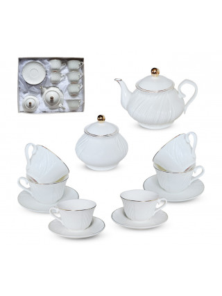 Сервіз чайний S&T "Лія" 14пр. (чайник 1,1 л, цукорниця 360 мл, чашка 240мл, блюдце 14,5см)