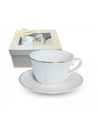 Набір чашка з блюдцем "Лія" ( чашка 240мл, блюдце 14,5см)