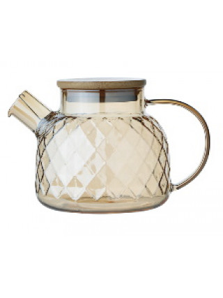 Заварник Ardesto Golden Moon Diamond, 1000 мл, боросилікатне скло, бамбук