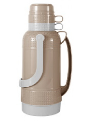 Термос Ardesto Gemini Gourmet 3200 мл, пластик, скляна колба, коричневий