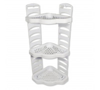 Поличка в ванну кімнату 3-х ярусна кутова 63*45*22,5 см, біла