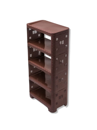 Стелаж універсальний 5 секції, "Ротанг" 52*30*107 см (коричневий)