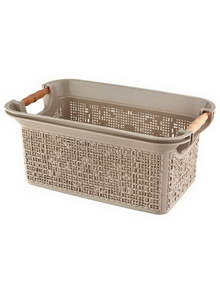 Корзина для побутових речей Tuffex Canvas 7 л, з дерев'яними ручками 31,5х20х13,5см (лате)