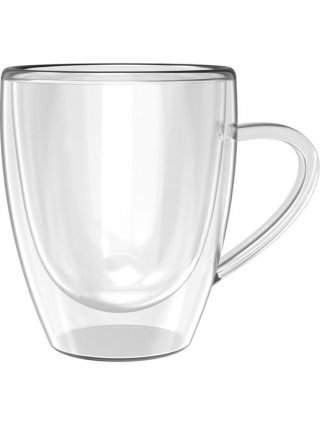 Набір чашок з ручками і подвійними стінками Ardesto, 150мл, 2шт, боросилікатне скло, прозорий