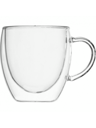 Набір чашок з ручками і подвійними стінками Ardesto, 180мл, 2шт, боросилікатне скло, прозорий