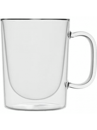 Набір чашок з ручками і подвійними стінками Ardesto, 120мл, 2шт, боросилікатне скло, прозорий