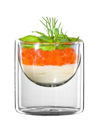 Набір креманок з подвійними стінками Ardesto, 220мл, 2шт, боросилікатне скло, прозорий