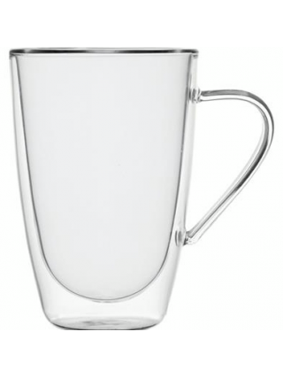 Набір чашок з ручками і подвійними стінками Ardesto, 330мл, 2шт, боросилікатне скло, прозорий