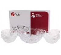 Набір салатників скляних Red cherry 7-пр 