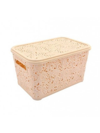 Корзина для побутових речей "Ажур" 4,7 л. (20*30,5*11,5 см.) (бежевий) 