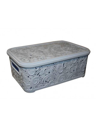 Корзина для побутових речей "Ажур" 4,7 л. (20*30,5*11,5 см.) (сірий) 