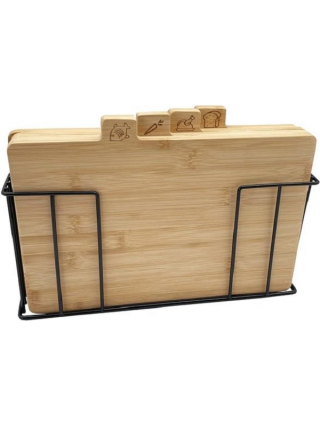 Набір дошок кухонних на підставці Ardesto Midori, 4шт, 30х5.6х20.3см, бамбук, метал