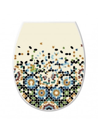 Сидіння на унітаз пластикове Elif Plastic з малюнком (мозаїка)