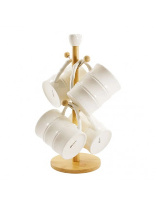 Набір чашок Interos і300 мл  на бамбуковій підставці