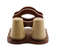 Набір для спецій Interos (для солі/перцю/серветок) на дерев'яній підставці 