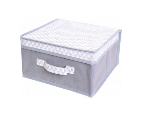 Короб для зберігання речей з кришкою, 30*30*16 см, "French Grey" (флізелін/картон)