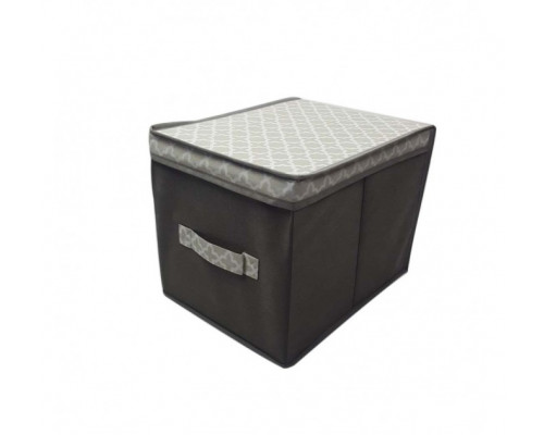 Короб для зберігання речей з кришкою, 30*30*30 см, "French Grey" (флізелін/картон)