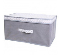 Короб для зберігання речей з кришкою, 50*30*25 см, "French Grey" (флізелін/картон)