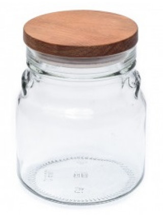 Банка скляна EverGlass Бук 550 мл. з дерев'яною кришкою 