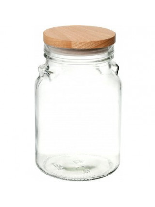 Банка скляна EverGlass Бук 900 мл. з дерев'яною кришкою 