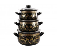 Набір каструль емальованих Zauberg Версаль 6 пр. (каструлі: 2 л., 3 л., 4 л.) 