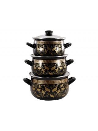 Набір каструль емальованих Zauberg Версаль 6 пр. (каструлі: 2 л., 3 л., 4 л.) 