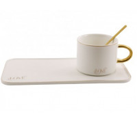 Кружка з блюдцем Interos 200 мл порцеляна
