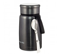 Термос харчовий Kamille 800 мл. з нержавіючої сталі (сірий, золотий)