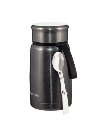 Термос харчовий Kamille 800 мл. з нержавіючої сталі (сірий, золотий)