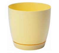Вазон Form-Plastic Тоскана кругла з підставкою 25 см (беж/чай з молоком)