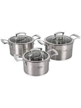 Набір посуду Krauff 6 предметів (каструлі з кришками 1,9*2,9*3,9 л.)