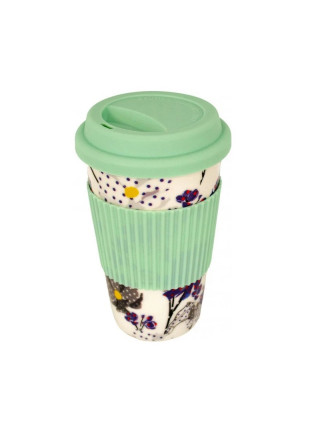 Кружка з силіконовою кришкою 440 мл. Keramia Flower story