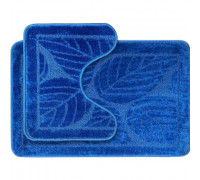 Набір килимків для ванних кімнат поліпропіленовий ТМ Dariana ECONOM 50*80+50*40 з вирізом синій листя