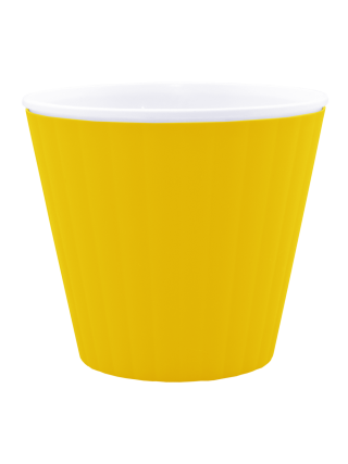 Вазон "Ібіс" з подвійним дном 17,9*14,7 см. (темно-жовтий-білий)