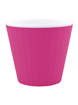 Вазон "Ібіс" з подвійним дном 17,9*14,7 см. (темно-рожевий-білий)