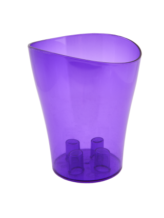 Вазон для орхідей "Ніка" 16*19 см. (фіолетовий-прозорий)