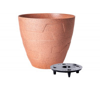 Вазон зі вставкою "Керамо" 14,5*13 см 1,2 л (карамель WOOD)