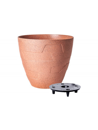 Вазон зі вставкою "Керамо" 19,5*17,5 см 3 л (карамель WOOD)