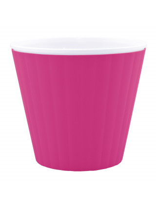 Вазон "Ібіс" з подвійним дном 15,7*13,0 см. (темно-рожевий-білий)