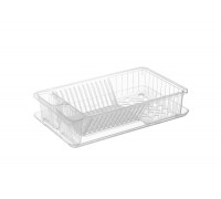 Сушка для посуду пластикова одноярусна Bursev plastik SLIM 45,6*28*7,7 см, (прозора)
