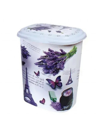 Корзина для білизни OZER 41 л з декором ЛАВАНДА 425*330*510 мм