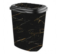 Корзина для білизни OZER 41 л з декором 129 чорний мармур