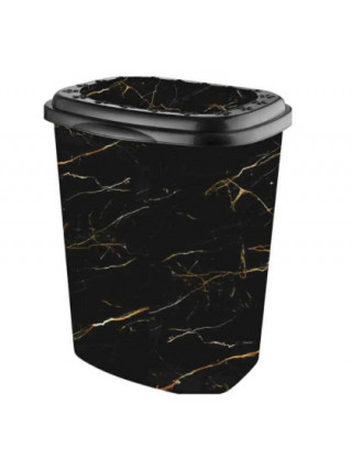 Корзина для білизни OZER 41 л з декором 129 чорний мармур