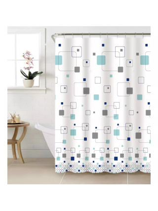 Шторка для ванної WERK, PEVA Весела геометрія 180*180 см (з кільцями)