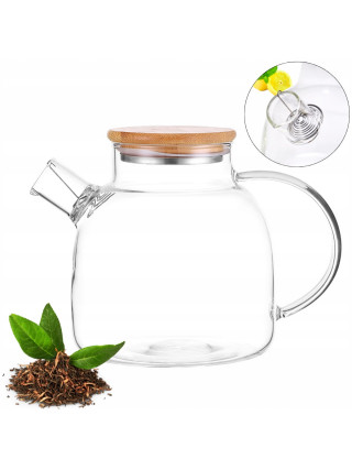 Заварник скляний Kamille 1500 мл., бамбукова кришка