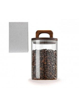 Ємність скляна S&T 750 мл з бамбуковою кришкою