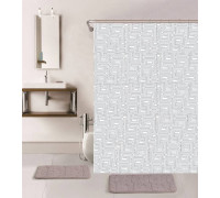 Штора для ванної кімнати та душу, з кільцями,поліестер, Dariana,XRQ-RP-055,180*180 см, 